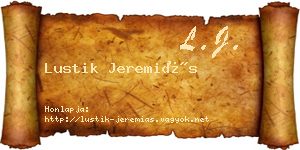 Lustik Jeremiás névjegykártya